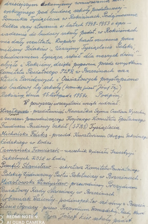 Wpis z kroniki szkolnej z 1959r. cz.3