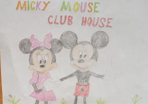 Prace plastyczne wykonane przez uczniów. - Myszka Mickey i Minie