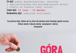 Plakat promujący akcję "Góra Grosza".
