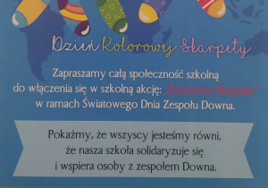 Plakat promujący akcję "Kolorowa Skarpeta".