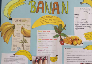 Plakat na temat bananów.