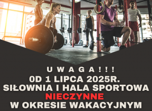 Siłownia i hala sportowa nieczynne