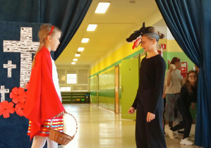 Czerwony kapturek i wilk.