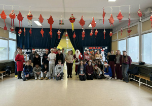 Klasy 8 podczas wizyty mikołaja